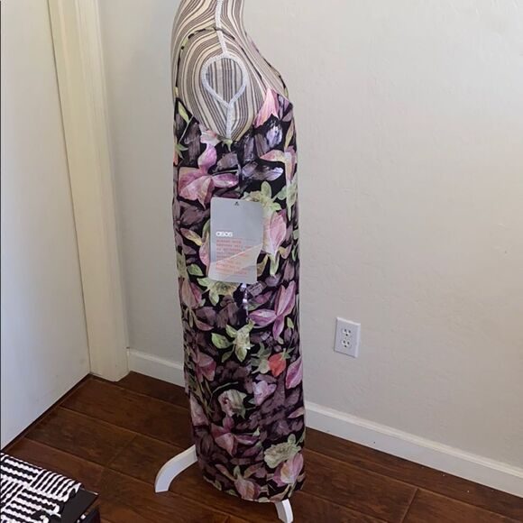 ASOS Multi Floral Print Dress Feminine Contemporary Boho Vibrant Colorful - Picture 2 of 7